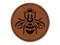 Queen Bee with Crown Honey Hive Round Iron-On Engraved Faux Leather Patch Applique - 2.5"